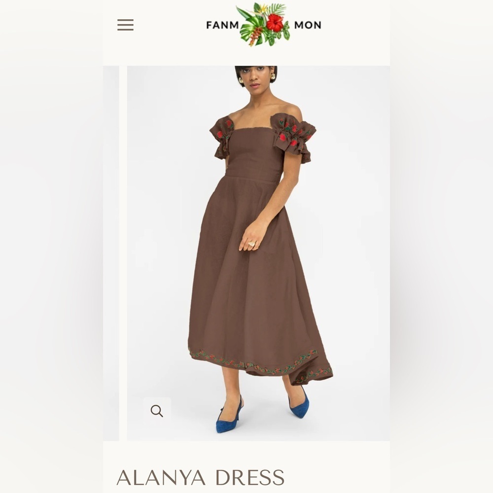 FANM MON Alanya DressElegant Brown Ruffle Dress - Picture 7 of 10